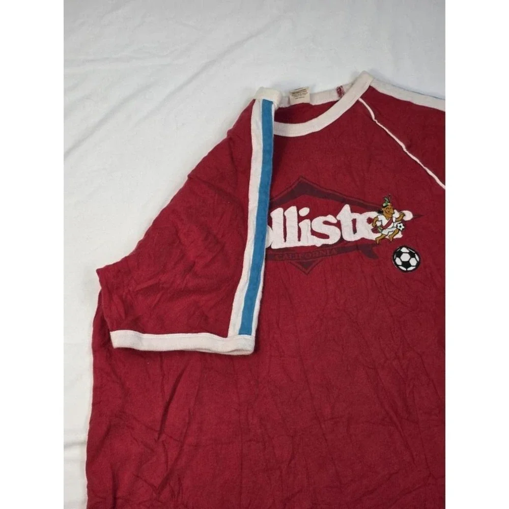 Vintage Hollister Shirt‎ Men Large Red Good Time Sportswear Soccer